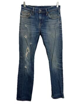 Levis 511 Men Blue Jeans Size 29 X 32 MADE IN USA White Oak cone denim